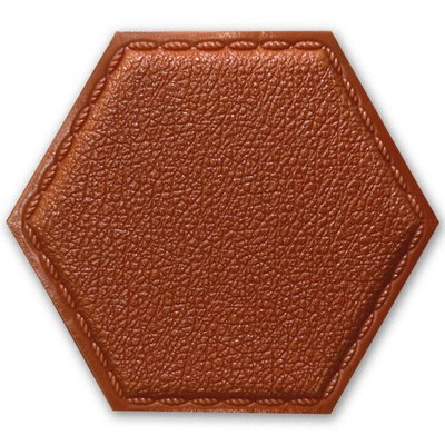 Декоративний шестикутник самоклеючий під шкіру коричневий 200x230мм (1103) SW-00000743 SW-00000743 фото