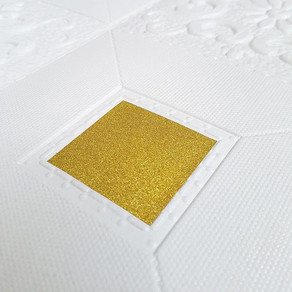 Самоклеюча декоративна настінно-стельова 3D панель фігури з золотом 700х700х5мм (314) SW-00000755 SW-00000755 фото