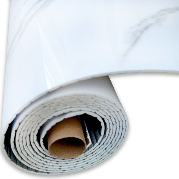 Самоклеюча вінілова плитка в рулоні білий мармур з прожилками 3000х600х2мм SW-00001285 SW-00001285 фото