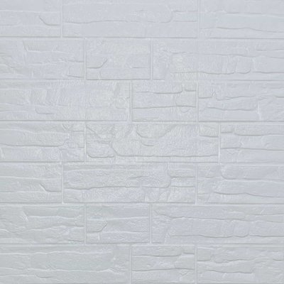 Самоклеюча декоративна 3D панель камінь Біла рвана цегла700х770х5мм (155) SW-00000484 SW-00000484 фото