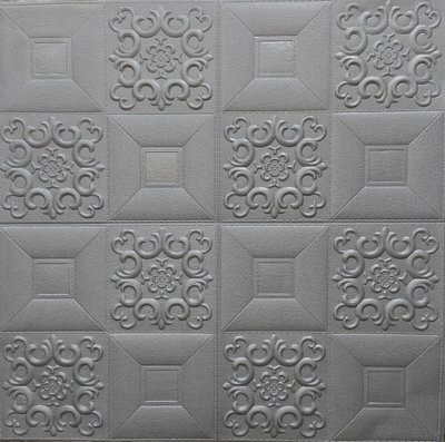 Самоклеюча декоративна настінно-стельова панель срібний візерунок 700x700x5мм (181) SW-00000481 SW-00000481 фото