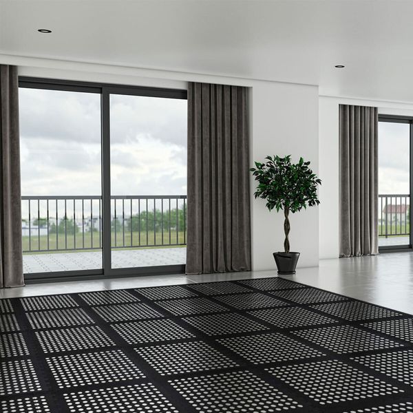 Підлога пазл перфорована - модульне покриття чорне 610x610x10мм (МР50) SW-00000660 SW-00000660 фото