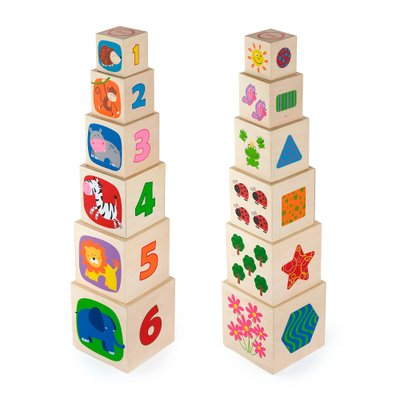 Дерев'яні кубики "Башта з цифрами" 50392 фото