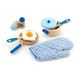 Дитячий кухонний набір "Іграшковий посуд із дерева блакитний" 50115 фото 3