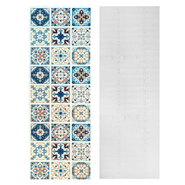 Самоклеюча плівка на паперовій основі вінтажна блакитна мозаїка 0,45х10м SW-00000788 SW-00000788 фото