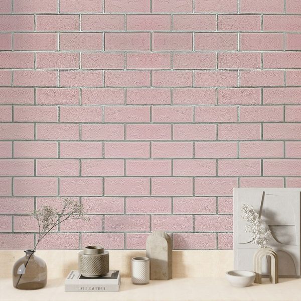 Панель стінова 700х700х5мм рожева цегла зі сріблом (D) SW-00001501 SW-00001501 фото