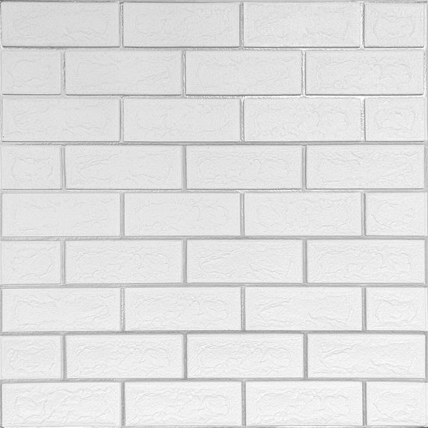 Панель стінова 700х700х5мм біла цегла зі сріблом (D) SW-00001502 SW-00001502 фото