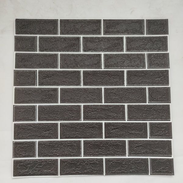 Панель стінова 700х700х5мм чорна цегла з білим (D) SW-00001503 SW-00001503 фото