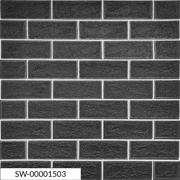 Панель стінова 700х700х5мм чорна цегла з білим (D) SW-00001503 SW-00001503 фото