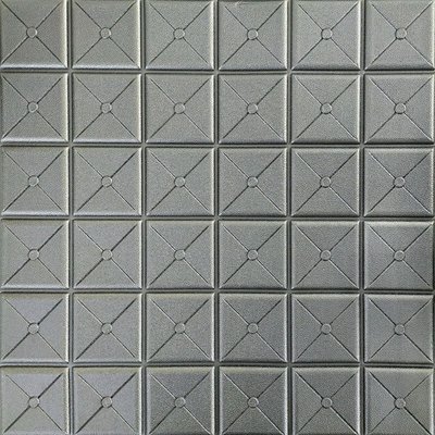 Самоклеюча декоративна 3D панель квадрат срібло 700x700x8мм (177) SW-00000188 SW-00000188 фото