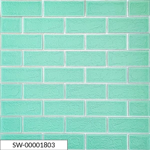 Панель стінова 700х700х5мм зелена цегла зі сріблом (D) SW-00001803 SW-00001803 фото