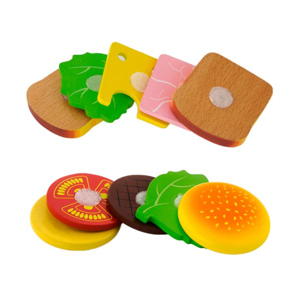 Іграшкові продукти "Дерев'яні гамбургер і сендвіч" 50810 фото