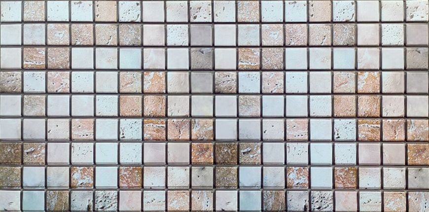 Декоративна ПВХ панель мозаїка під бежевий мармур 960х480х4мм SW-00001433 SW-00001433 фото