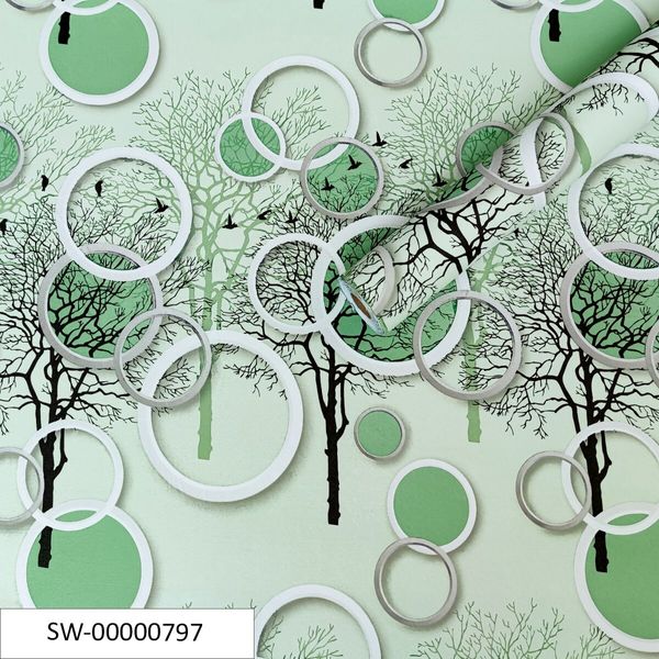 Самоклеюча плівка на паперовій основі зелені дерева 0,45х10м SW-00000797 SW-00000797 фото