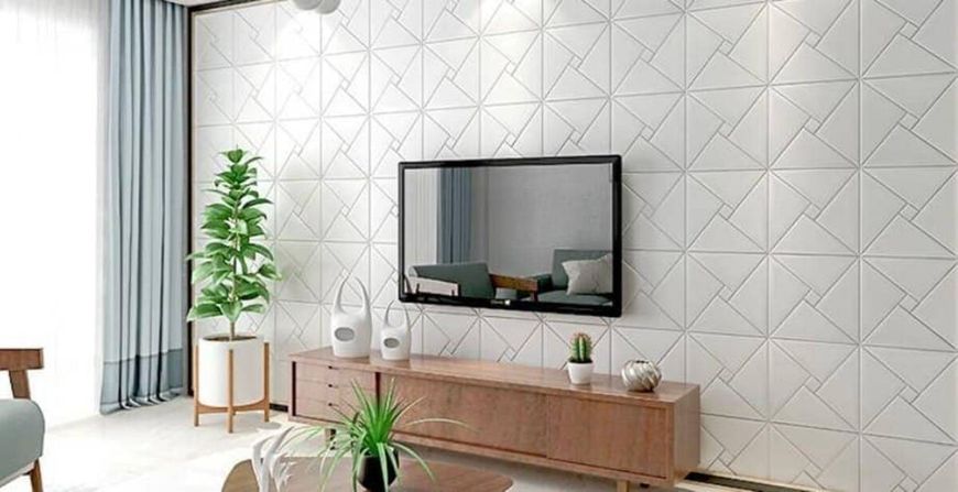 Самоклеюча декоративна настінно-стельова 3D панель орігамі 700х700х5.5мм (173) SW-00000182 SW-00000182 фото