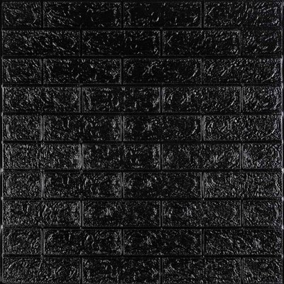 3D панель самоклеюча цегла Чорний 700х770х5мм (019-5) SW-00000151 SW-00000151 фото