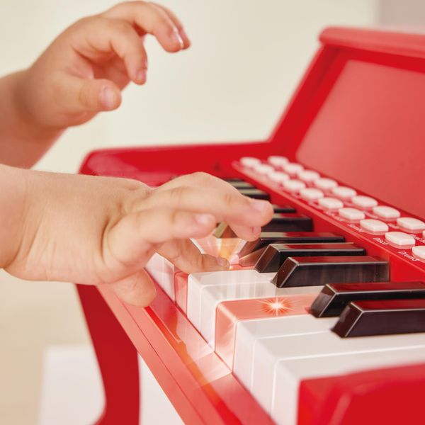 Дитяче піаніно "25 клавіш з підсвіткою червоний" E0628 фото