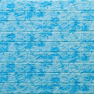 Декоративна 3D панель самоклейка під цеглу Блакитний мармур 700х770х5мм (065) SW-00000033 SW-00000033 фото
