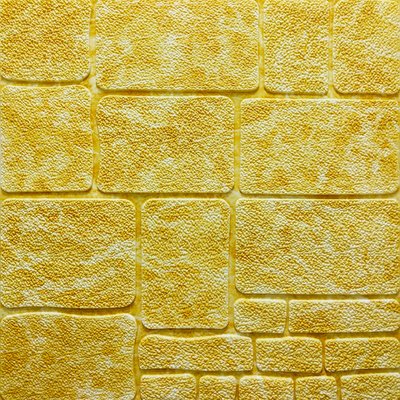 Самоклеюча декоративна 3D панель камінь жовтий мармур 700х700х7мм (152) SW-00000220 SW-00000220 фото